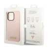 Чехол Guess Silicone Logo Plate для iPhone 14 Pro Pink with MagSafe (GUHMP14LSBPLP)