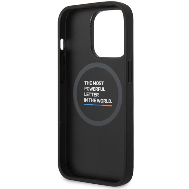Чохол BMW для iPhone 14 Pro Leather Carbon Black with MagSafe (BMHMP14L22NBCK)