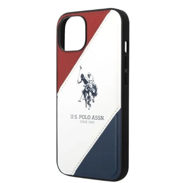 Чохол U.S. Polo Assn. Tricolor Embossed для iPhone 14 Plus White (USHCP14MPSO3)