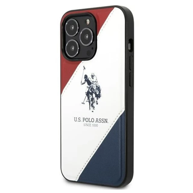 Чехол U.S. Polo Assn. Tricolor Embossed для iPhone 14 Pro White (USHCP14LPSO3)