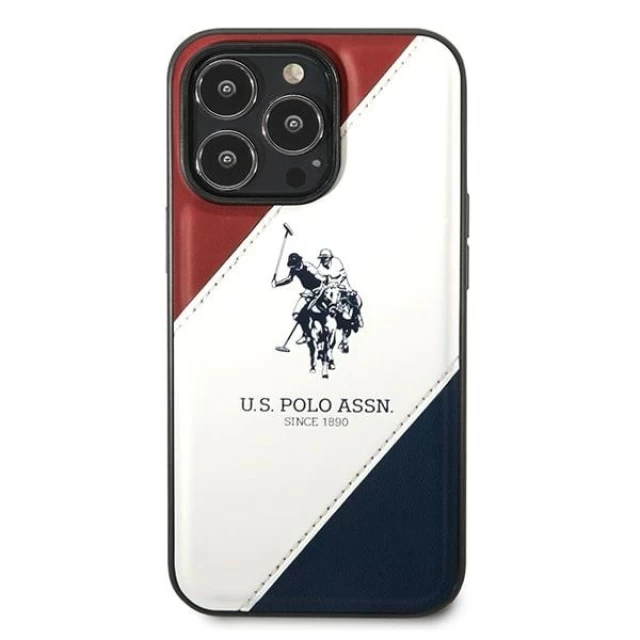 Чехол U.S. Polo Assn. Tricolor Embossed для iPhone 14 Pro White (USHCP14LPSO3)