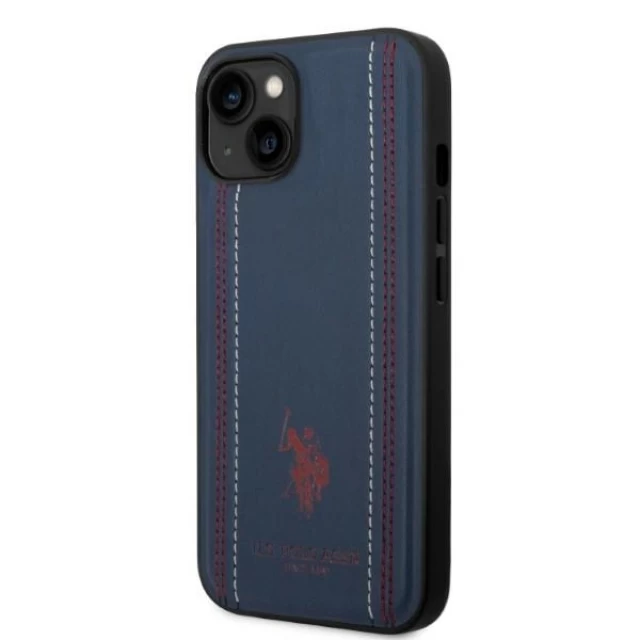 Чохол U.S. Polo Assn. Leather Stitch для iPhone 14 Navy Blue (USHCP14SPSO3)