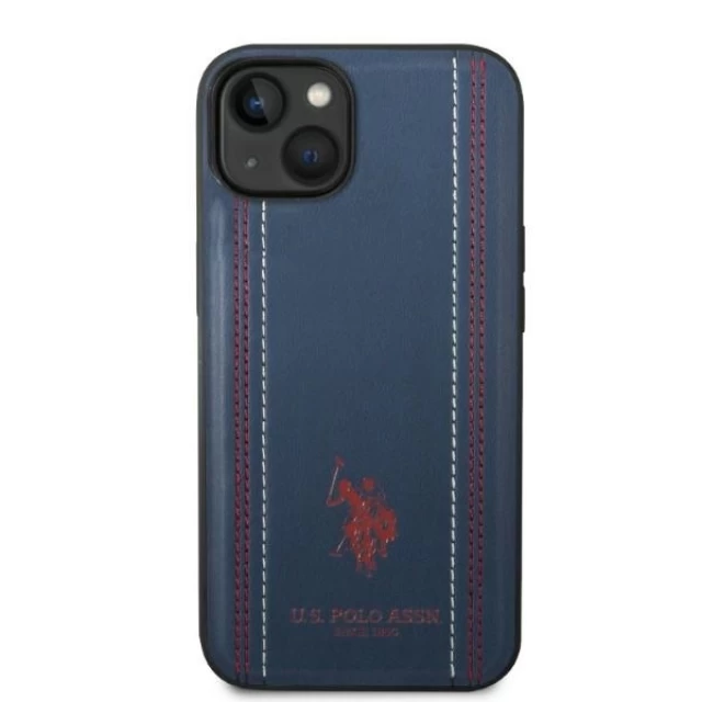 Чехол U.S. Polo Assn. Leather Stitch для iPhone 14 Navy Blue (USHCP14SPSO3)