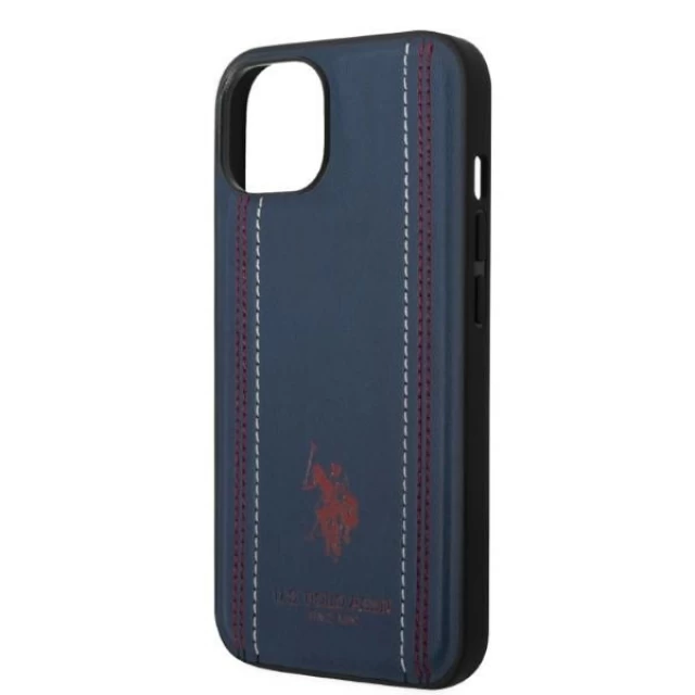 Чохол U.S. Polo Assn. Leather Stitch для iPhone 14 Navy Blue (USHCP14SPSO3)