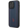 Чохол U.S. Polo Assn. Leather Stitch для iPhone 14 Pro Navy Blue (USHCP14LPFAV)