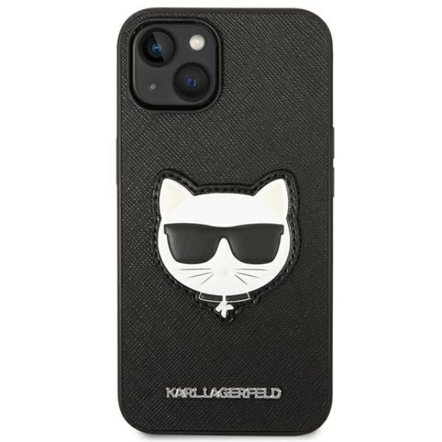 Чехол Karl Lagerfeld Saffiano Choupette Head Patch для iPhone 14 Black (KLHCP14SSAPCHK)