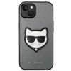 Чохол Karl Lagerfeld Saffiano Choupette Head Patch для iPhone 14 Silver (KLHCP14SSAPCHG)