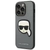 Чехол Karl Lagerfeld Saffiano Karl`s Head Patch для iPhone 14 Pro Silver (KLHCP14LSAPKHG)