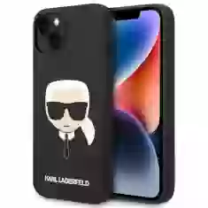 Чохол Karl Lagerfeld Silicone Karl's Head для iPhone 14 Plus Black with MagSafe (KLHMP14MSLKHBK)
