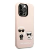 Чехол Karl Lagerfeld Silicone Karl & Choupette для iPhone 14 Pro Light Pink with MagSafe (KLHMP14LSSKCI)