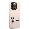 Чохол Karl Lagerfeld Silicone Karl & Choupette для iPhone 14 Pro Light Pink with MagSafe (KLHMP14LSSKCI)