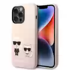 Чохол Karl Lagerfeld Silicone Karl & Choupette для iPhone 14 Pro Max Light Pink with MagSafe (KLHMP14XSSKCI)
