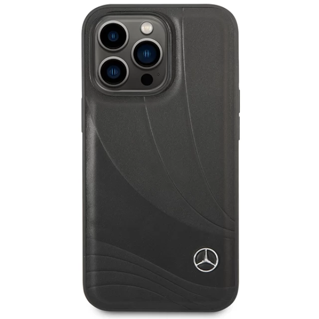 Чехол Mercedes Leather Wave Pattern для iPhone 14 Pro Black (MEHCP14L8ROLK)
