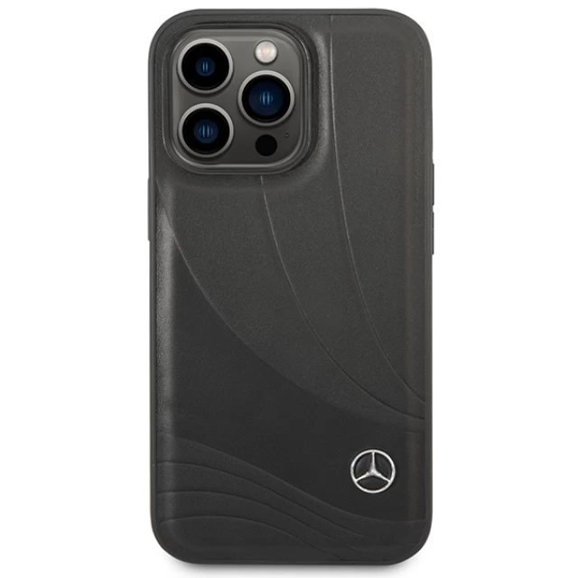 Чехол Mercedes Leather Wave Pattern для iPhone 14 Pro Max Black (MEHCP14X8ROLK)