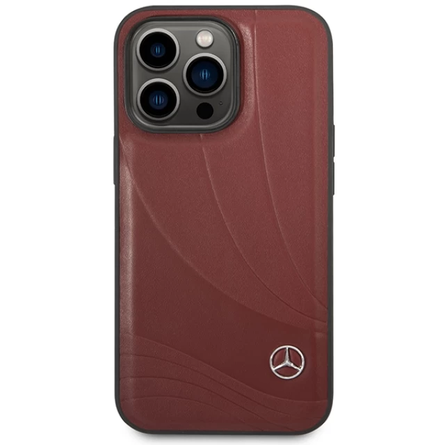Чохол Mercedes Leather Wave Pattern для iPhone 14 Pro Red (MEHCP14L8ROLR)