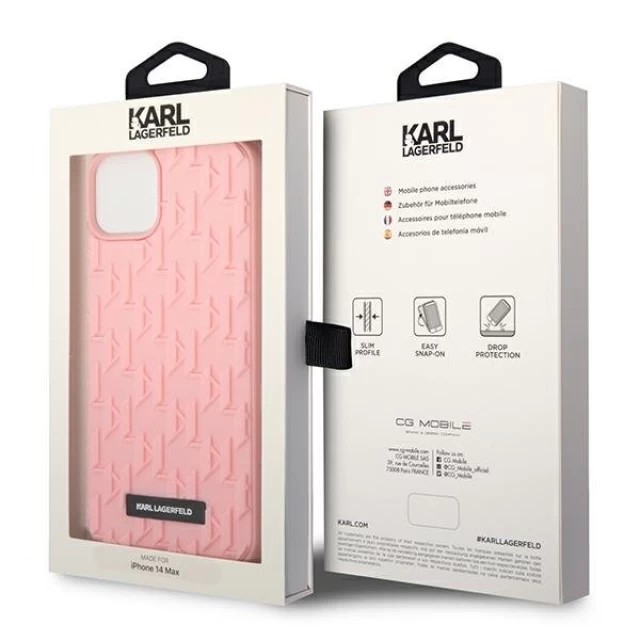 Чехол Karl Lagerfeld 3D Monogram для iPhone 14 Pink (KLHCP14SRUPKLPP)