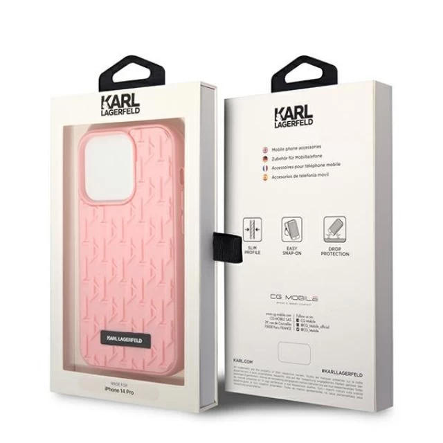 Чохол Karl Lagerfeld 3D Monogram для iPhone 14 Pro Pink (KLHCP14LRUPKLPP)