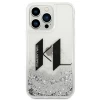 Чохол Karl Lagerfeld Liquid Glitter Big KL для iPhone 14 Pro Silver (KLHCP14LLBKLCS)