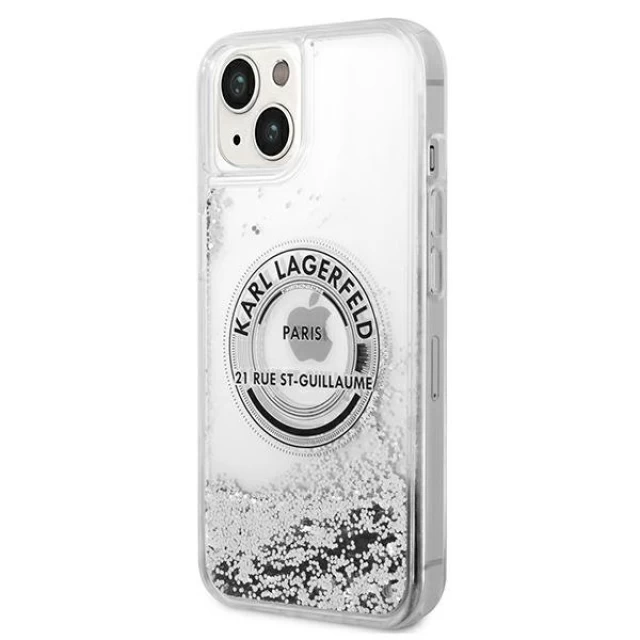 Чехол Karl Lagerfeld Liquid Glitter RSG для iPhone 14 Silver (KLHCP14SLCRSGRS)