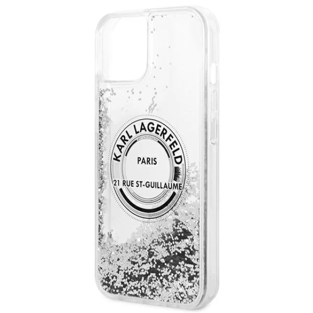 Чохол Karl Lagerfeld Liquid Glitter RSG для iPhone 14 Silver (KLHCP14SLCRSGRS)