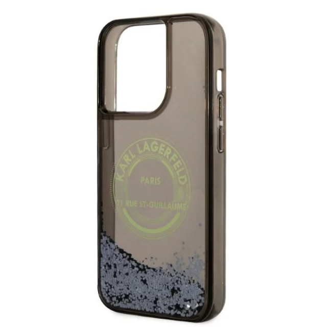 Чехол Karl Lagerfeld Liquid Glitter RSG для iPhone 14 Pro Black (KLHCP14LLCRSGRK)