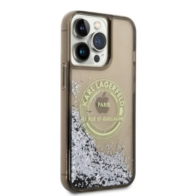 Чехол Karl Lagerfeld Liquid Glitter RSG для iPhone 14 Pro Max Black (KLHCP14XLCRSGRK)