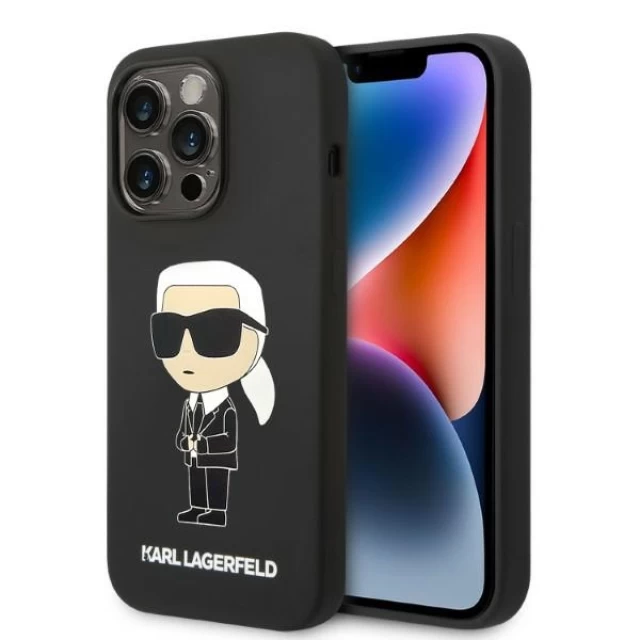 Чехол Karl Lagerfeld Silicone Ikonik для iPhone 14 Pro Max Black (KLHCP14XSNIKBCK)