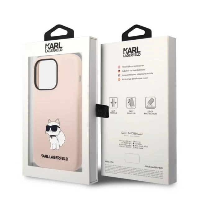 Чехол Karl Lagerfeld Silicone Choupette для iPhone 14 Pro Max Pink (KLHCP14XSNCHBCP)