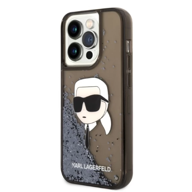 Чохол Karl Lagerfeld Glitter Karl Head для iPhone 14 Pro Black (KLHCP14LLNKHCK)