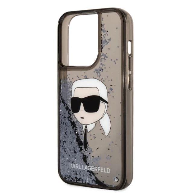 Чехол Karl Lagerfeld Glitter Karl Head для iPhone 14 Pro Max Black (KLHCP14XLNKHCK)
