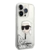 Чехол Karl Lagerfeld Glitter Karl Head для iPhone 14 Pro Silver (KLHCP14LLNKHCH)