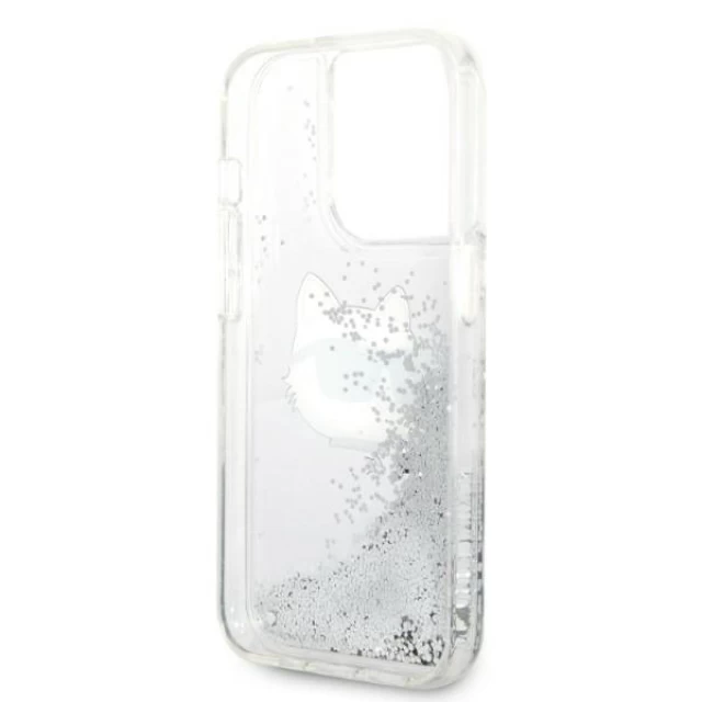 Чохол Karl Lagerfeld Glitter Choupette Head для iPhone 14 Pro Silver (KLHCP14LLNCHCS)