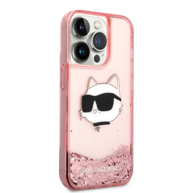 Чехол Karl Lagerfeld Glitter Choupette Head для iPhone 14 Pro Pink (KLHCP14LLNCHCP)