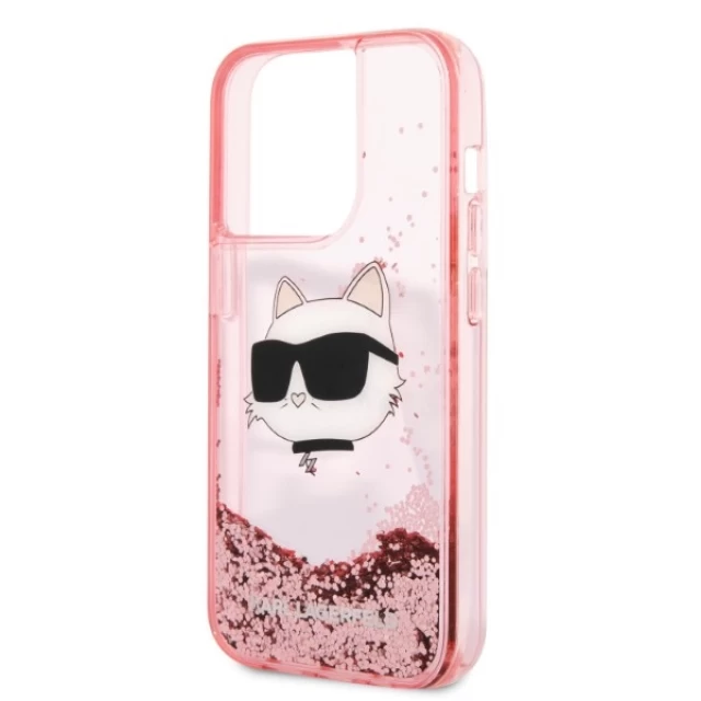 Чехол Karl Lagerfeld Glitter Choupette Head для iPhone 14 Pro Max Pink (KLHCP14XLNCHCP)