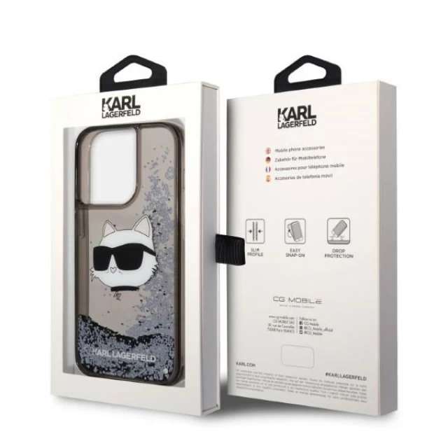 Чохол Karl Lagerfeld Glitter Choupette Head для iPhone 14 Pro Max Black (KLHCP14XLNCHCK)