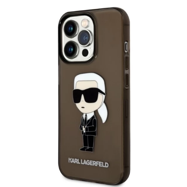 Чехол Karl Lagerfeld Ikonik Karl Lagerfeld для iPhone 14 Pro Black (KLHCP14LHNIKTCK)