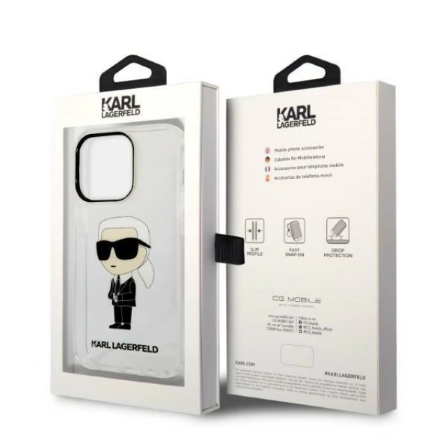 Чохол Karl Lagerfeld Ikonik Karl Lagerfeld для iPhone 14 Pro Max Transparent (KLHCP14XHNIKTCT)