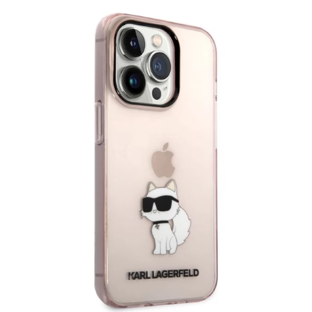 Чехол Karl Lagerfeld Ikonik Choupette для iPhone 14 Pro Pink (KLHCP14LHNCHTCP)