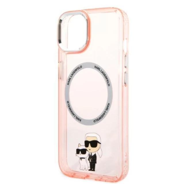 Чохол Karl Lagerfeld Iconic Karl & Choupette для iPhone 14 Pink with MagSafe (KLHMP14SHNKCIP)