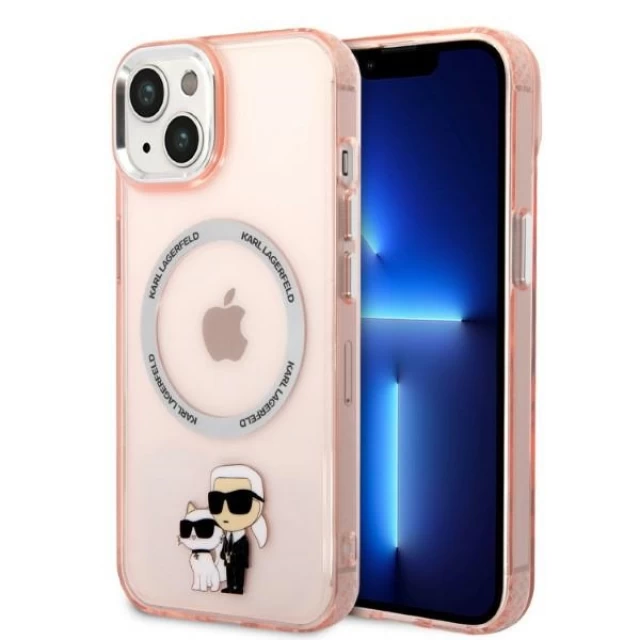 Чохол Karl Lagerfeld Iconic Karl & Choupette для iPhone 14 Plus Pink with MagSafe (KLHMP14MHNKCIP)