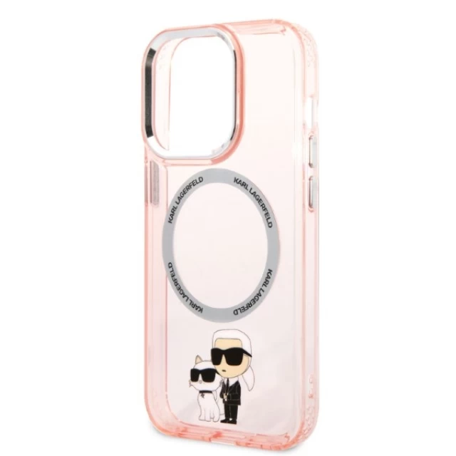 Чохол Karl Lagerfeld Iconic Karl & Choupette для iPhone 14 Pro Pink with MagSafe (KLHMP14LHNKCIP)