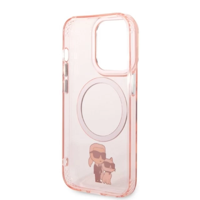 Чохол Karl Lagerfeld Iconic Karl & Choupette для iPhone 14 Pro Pink with MagSafe (KLHMP14LHNKCIP)