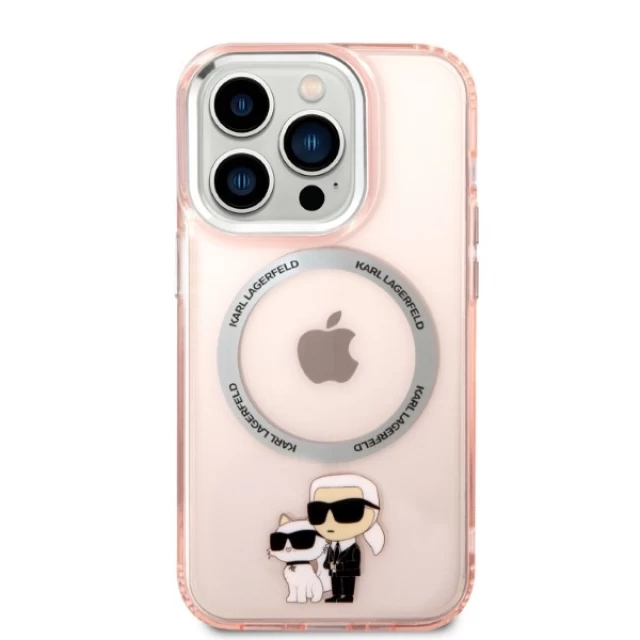 Чохол Karl Lagerfeld Iconic Karl & Choupette для iPhone 14 Pro Max Pink with MagSafe (KLHMP14XHNKCIP)
