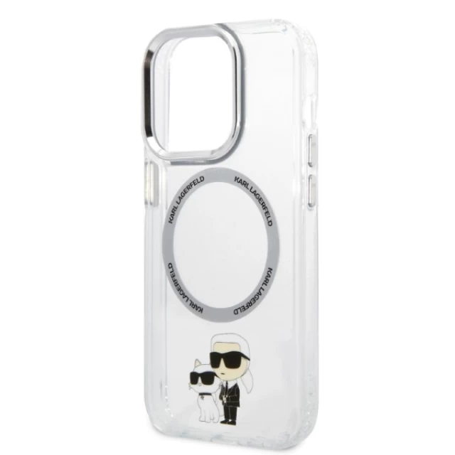 Чехол Karl Lagerfeld Iconic Karl & Choupette для iPhone 14 Pro Max Transparent with MagSafe (KLHMP14XHNKCIT)