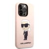 Чехол Karl Lagerfeld Silicone Ikonik для iPhone 14 Pro Pink with MagSafe (KLHMP14LSNIKBCP)