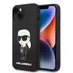 Чохол Karl Lagerfeld Silicone Ikonik для iPhone 14 Black with MagSafe (KLHMP14SSNIKBCK)