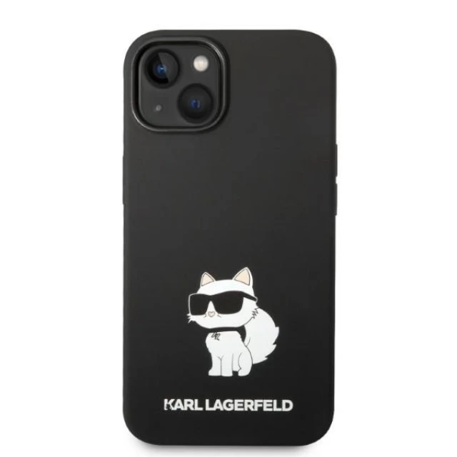 Чехол Karl Lagerfeld Silicone Choupette для iPhone 14 Black with MagSafe (KLHMP14SSNCHBCK)