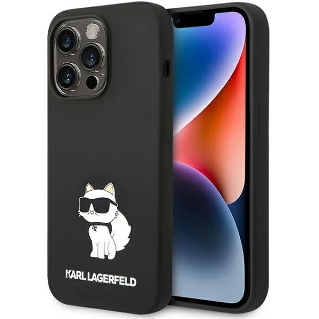 Чехол Karl Lagerfeld Silicone Choupette для iPhone 14 Pro Black with MagSafe (KLHMP14LSNCHBCK)