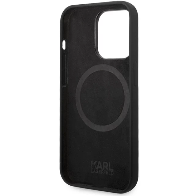 Чохол Karl Lagerfeld Silicone Choupette для iPhone 14 Pro Black with MagSafe (KLHMP14LSNCHBCK)