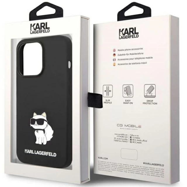 Чехол Karl Lagerfeld Silicone Choupette для iPhone 14 Pro Black with MagSafe (KLHMP14LSNCHBCK)